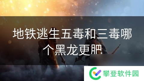 地铁逃生五毒和三毒哪个黑龙更肥